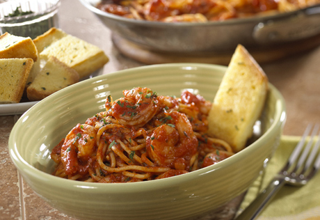 Roasted Garlic & Herb Shrimp with Spaghetti