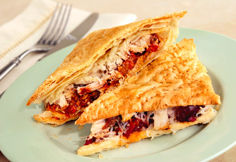 Puff Pastry Chicken & Caponata Sandwiches