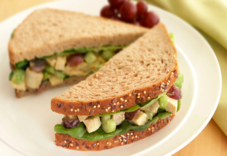 Curried Chicken Salad with Grapes Sandwiches