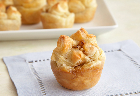 Candied Walnut-Camembert Puff Tartlets