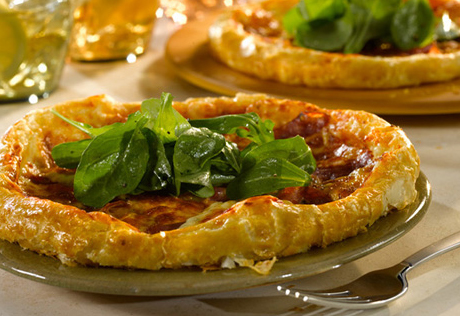 Stuffed-Crust Sopressata Pizza with Lemony Arugula Salad