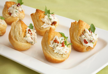 Fancy Crab-Filled Crown Tartlets