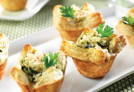 Spinach, Crab & Artichoke Mini Tarts