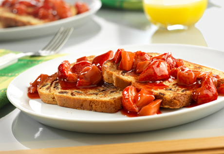 Cinnamon Swirl French Toast with Strawberry Compote