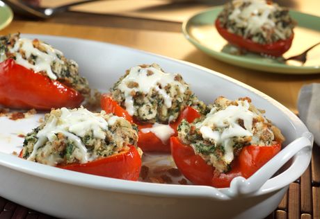 Easy Spinach Stuffed Peppers