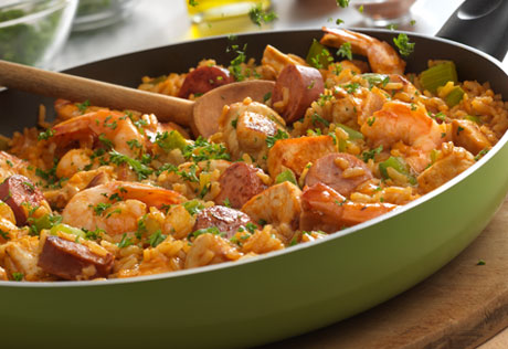 Louisiana-Style Chicken, Sausage & Shrimp Skillet Recipe | Campbell's ...