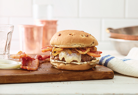 Caramelized Onion Bacon Cheeseburger