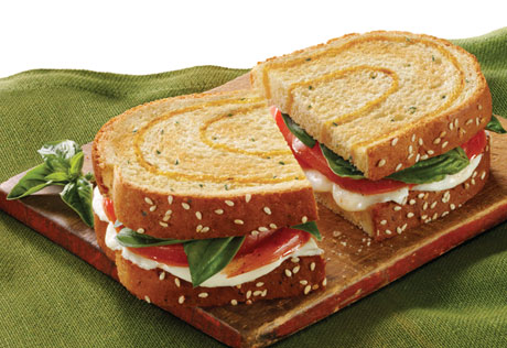 Caprese Sandwich on 3-Cheese Bread