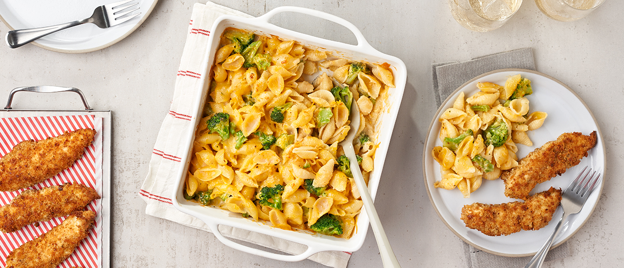 Cauliflower Mac Cheese With Broccoli Campbell S Kitchen