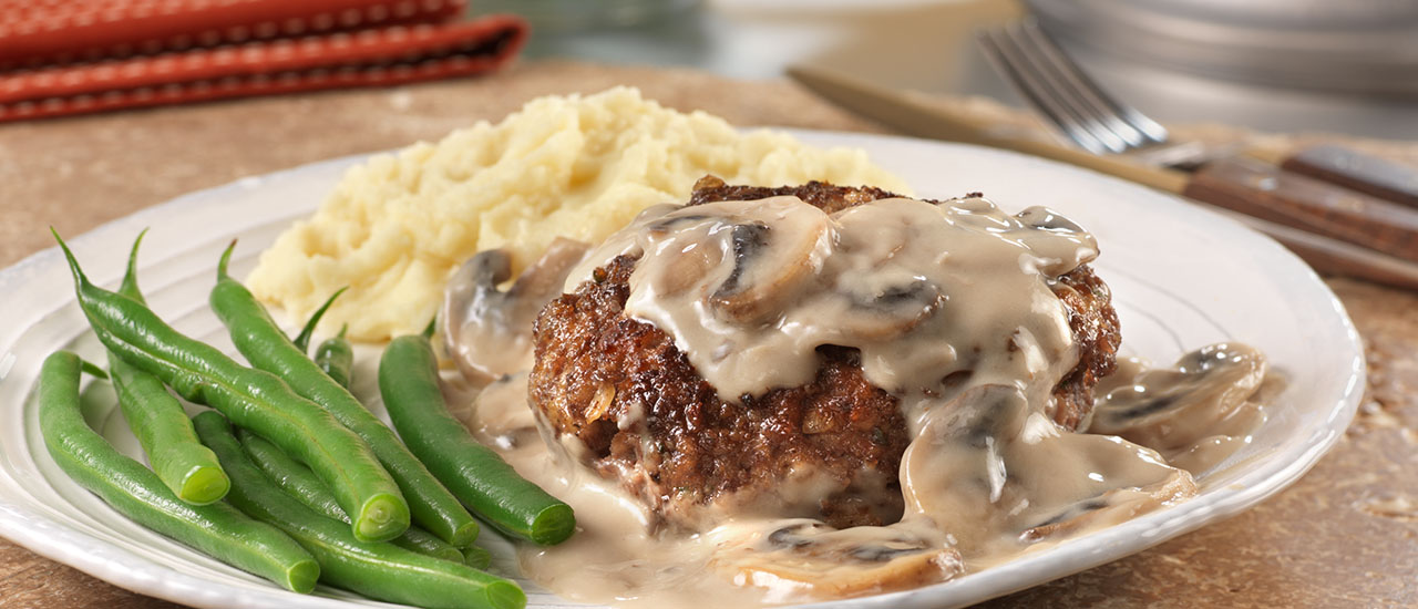 Mushroom Smothered Beef Burgers Campbell Soup Company