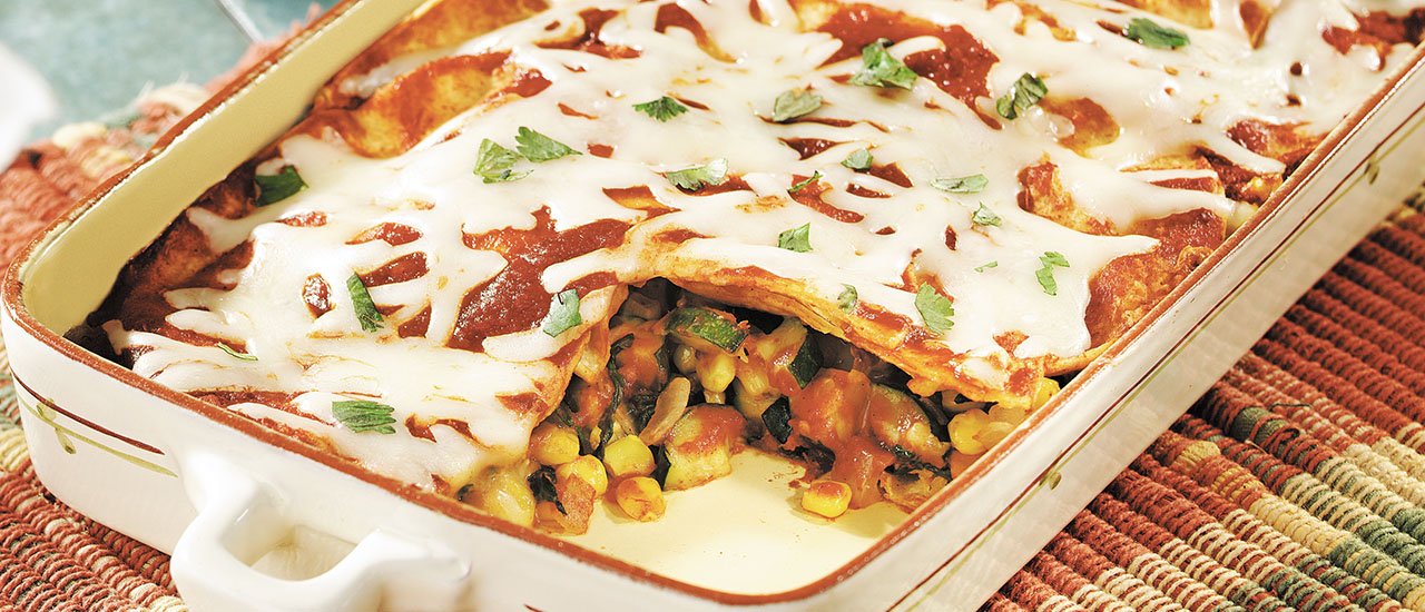Layered Vegetable Enchilada Casserole