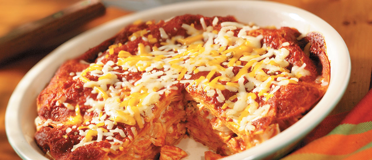 Chicken & Tortilla Enchilada Bake