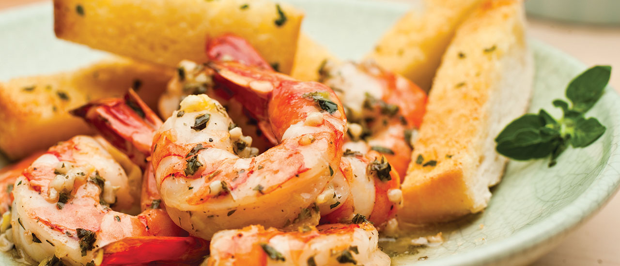 Shrimp Scampi with Garlic Bread