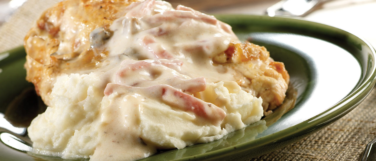 Baked Chicken With Ham Gravy