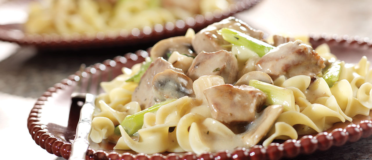 Slow Cooker Creamy Swiss Veal & Mushrooms