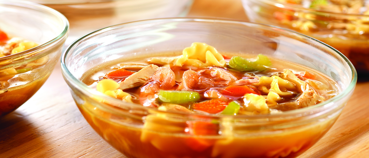 Roasted Chicken with Caramelized Onions Soup