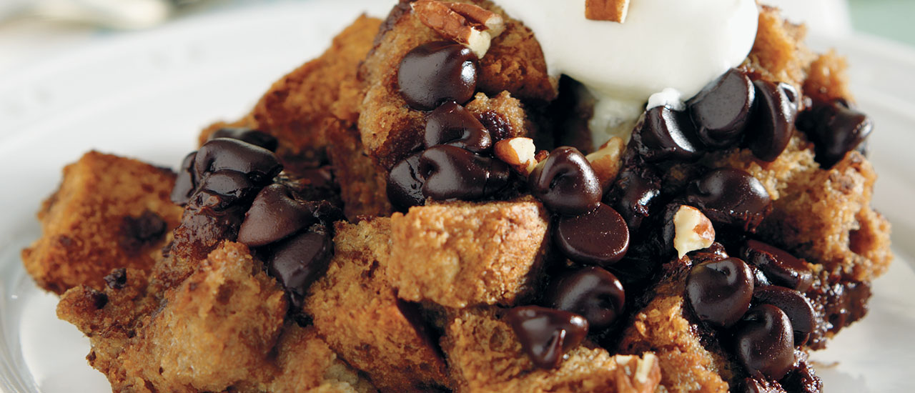 SlowCooked Chocolate Cappuccino Bread Pudding
