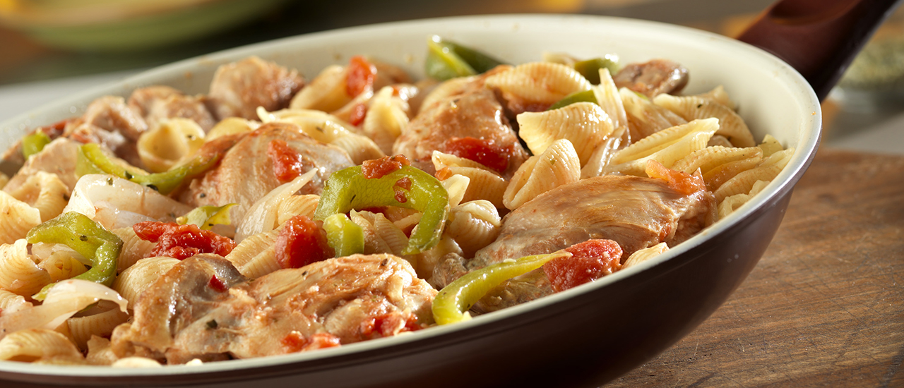 Chicken Cacciatore & Pasta Skillet