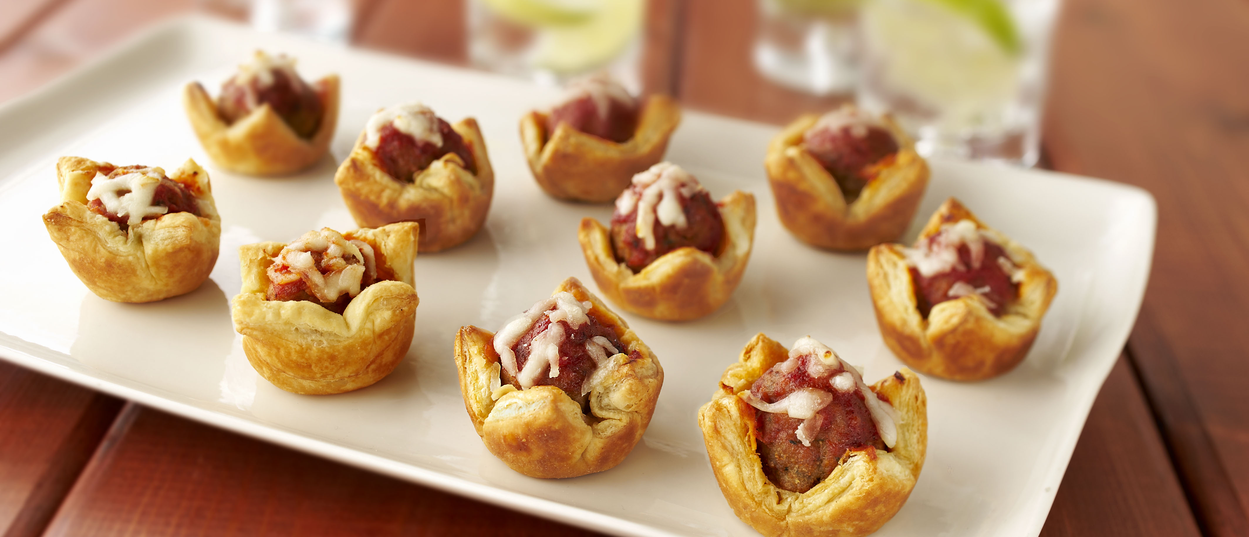 Puff Pastry Meatball Marinara Tartlets