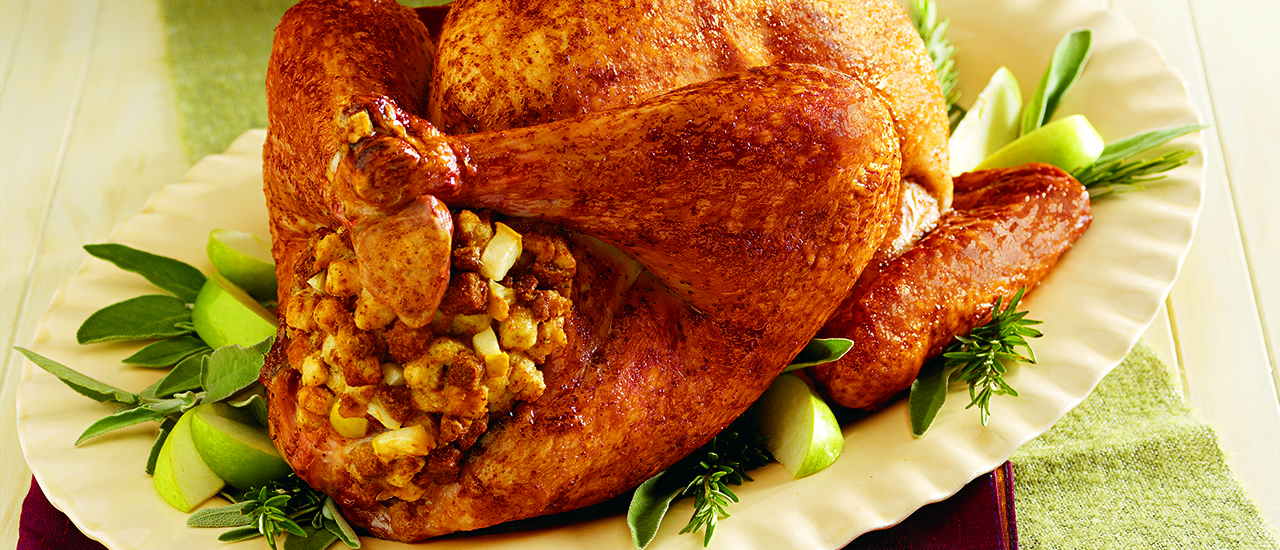 Roasted Dijon AppleGlazed Turkey with Fruited Stuffing Roasted Dijon AppleGlazed Turkey with Fruited Stuffing