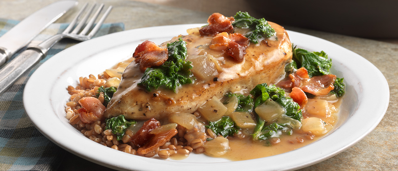 Https Www Campbells Com Kitchen Recipes Maple Glazed Chicken With Bacon Kale Https Www Campbells Com Kitchen Recipes Maple Glazed Chicken With Bacon Kale