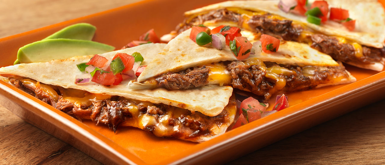 spicy beef quesadilla