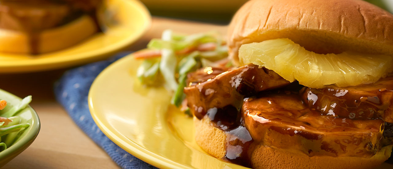 Teriyaki Sliced Pork & Pineapple Sandwiches