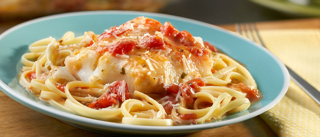 Baked Cod with Creamy Garlic Butter Sauce