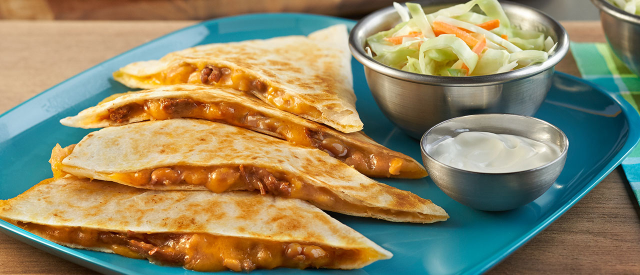 BBQ Bean & Pork Quesadillas