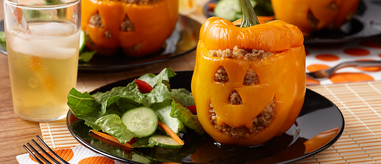 Halloween Jack O Lantern Stuffed Peppers Swanson