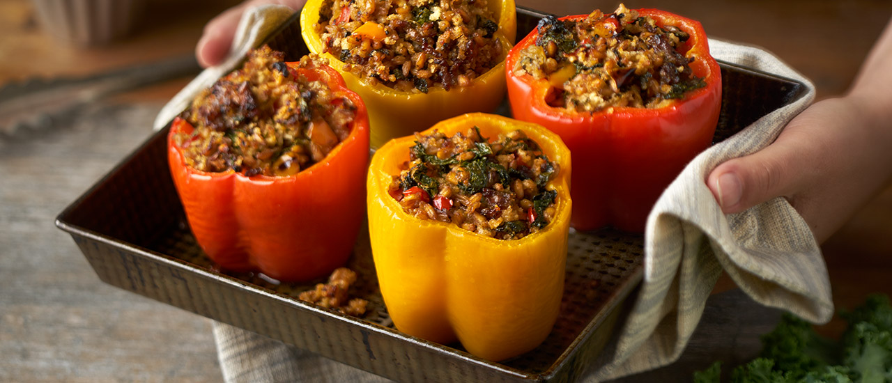 Stuffed Peppers with Kale & Farro